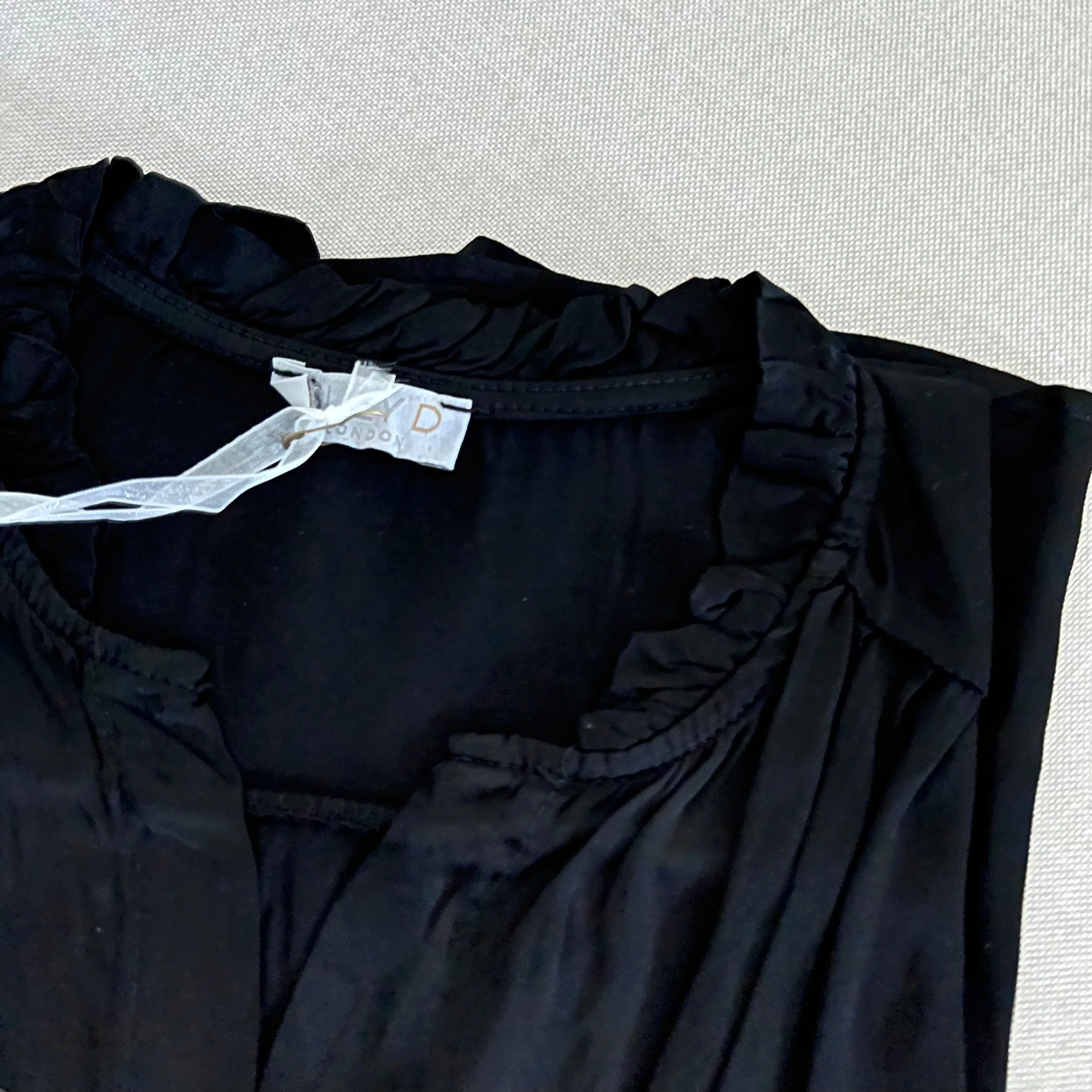 BLACK Rose ruffle collar Satin Blouse *NEW*