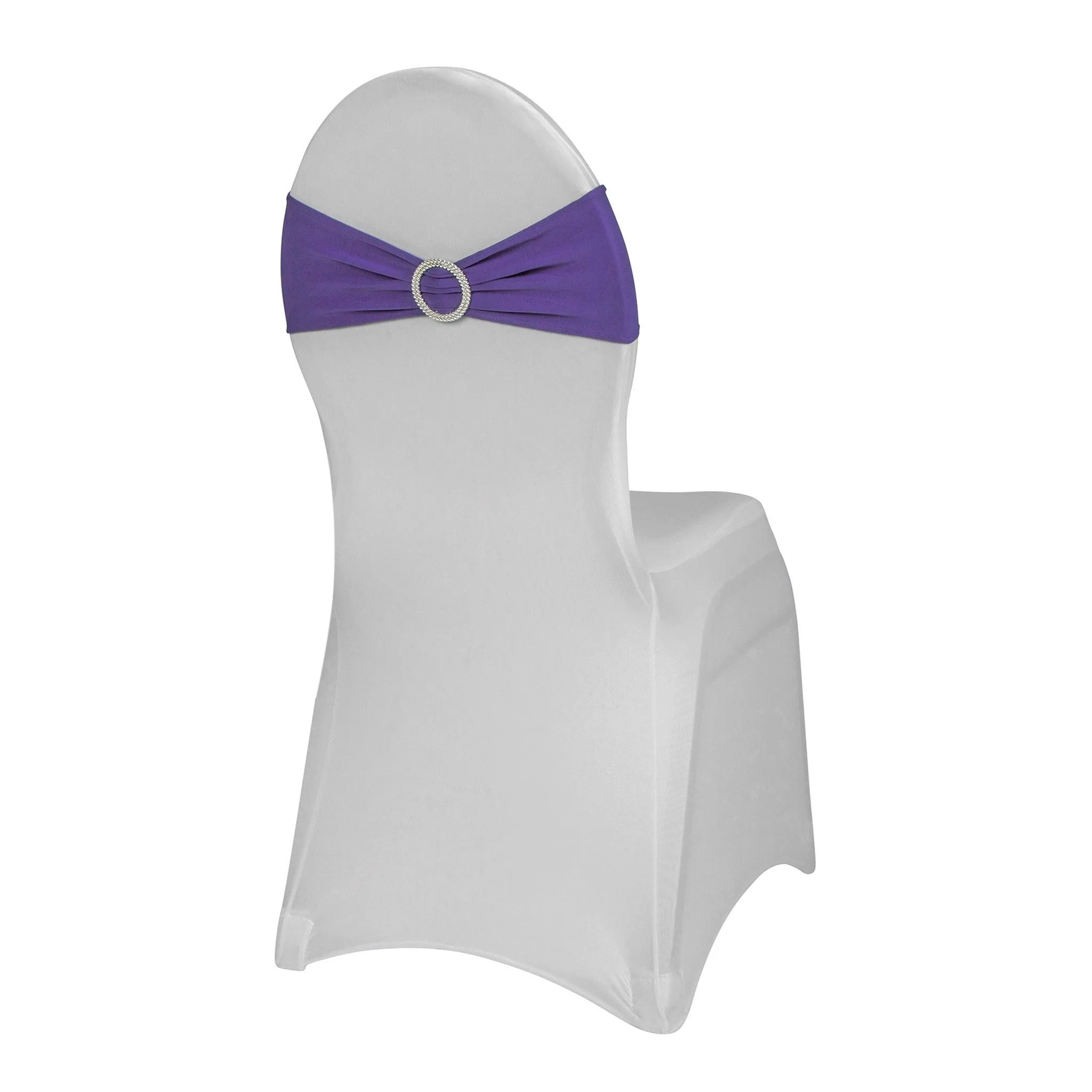 Buckle Spandex Stretch Chair Band - Purple