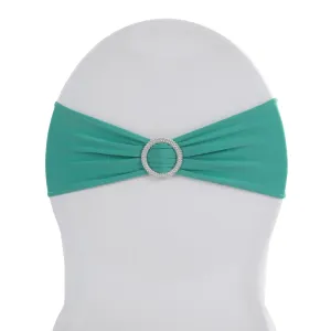 Buckle Spandex Stretch Chair Band - Turquoise