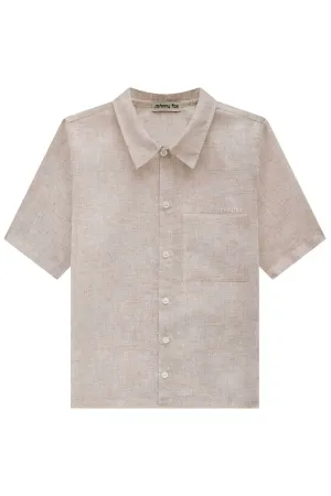 Camisa em Tecido Linen Look Bahamas 75559 Johnny Fox