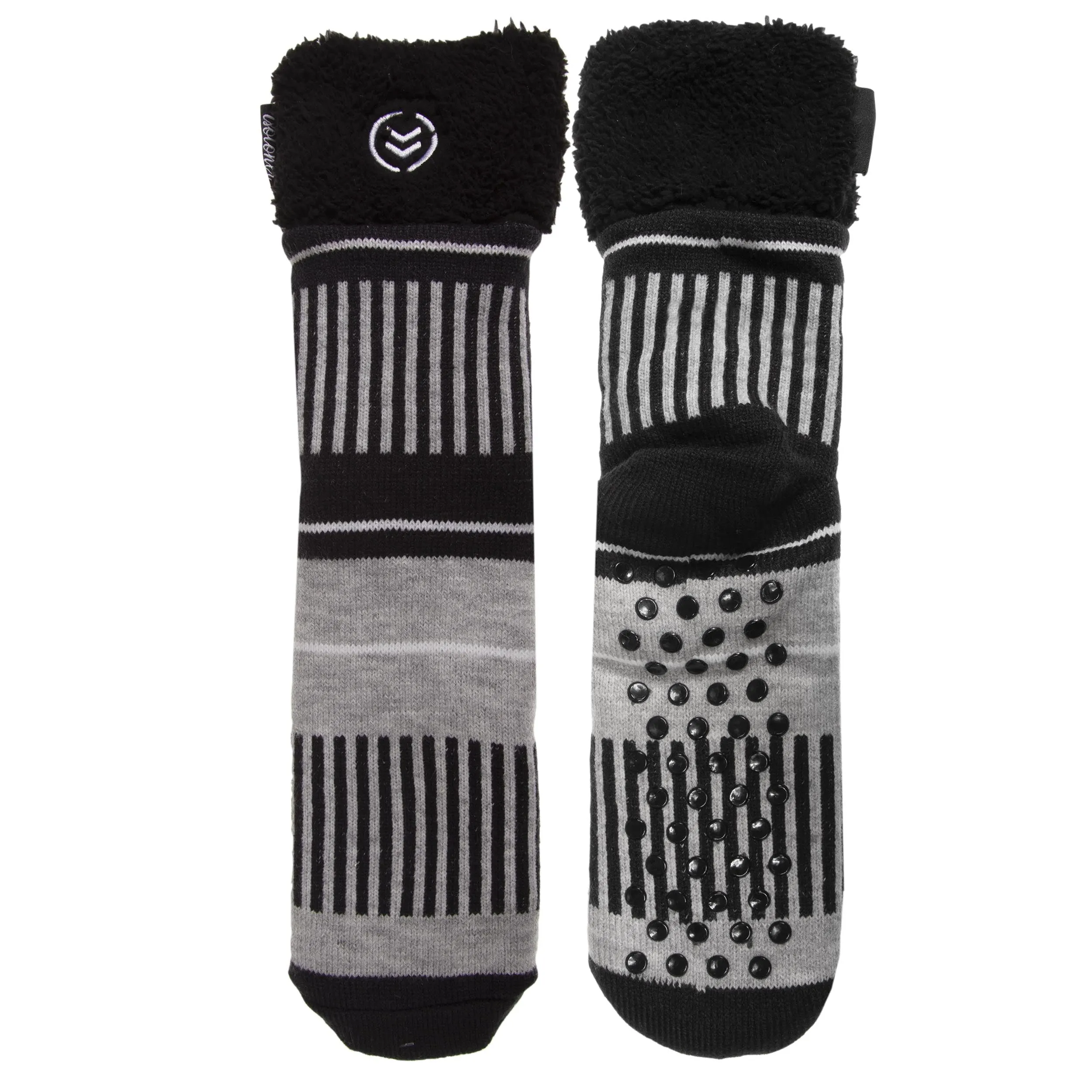 Chaussettes fourrées Homme Rayures grises