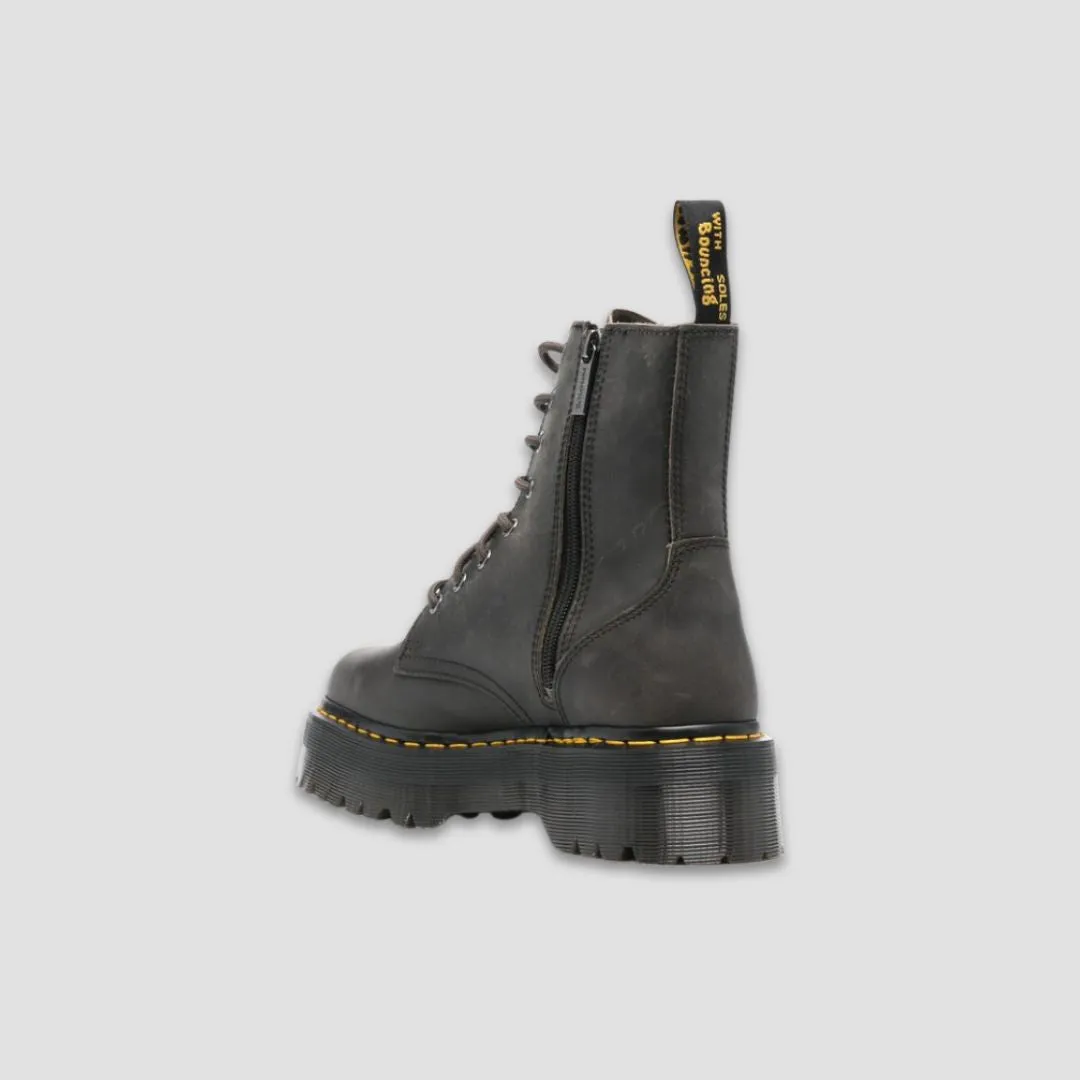 Dr. Martens Jadon Burnished Waxy Pull Up Women's Charcoal Grey