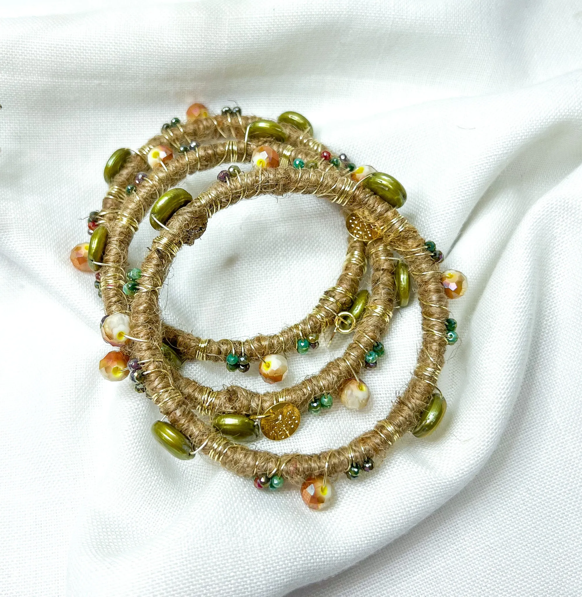 Green Pearls Bangles