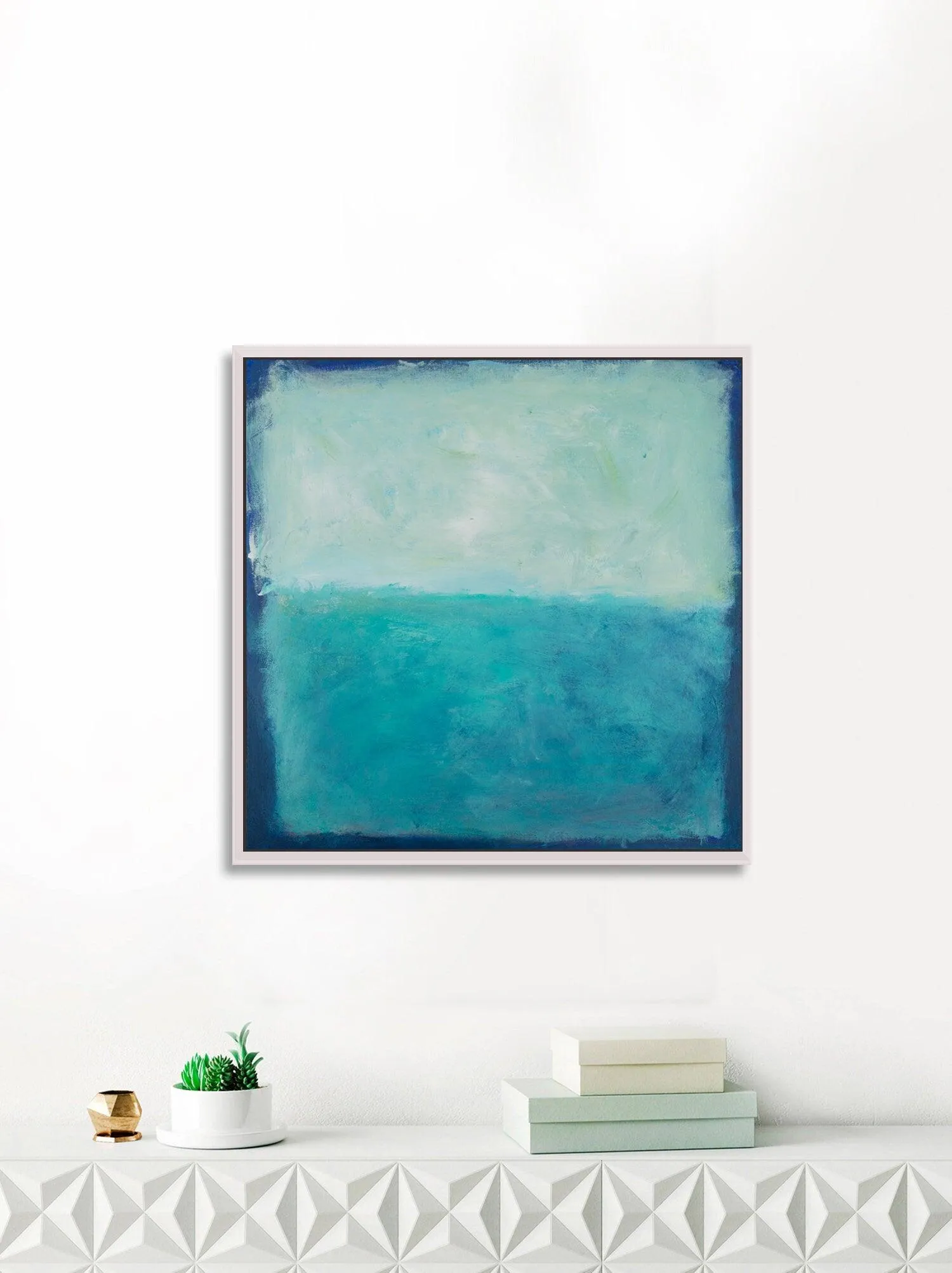 Original Blue Canvas art abstract painting, ocean wall art décor, Abstract Beach Art, Abstract Art Acrylic painting by Camilo Mattis