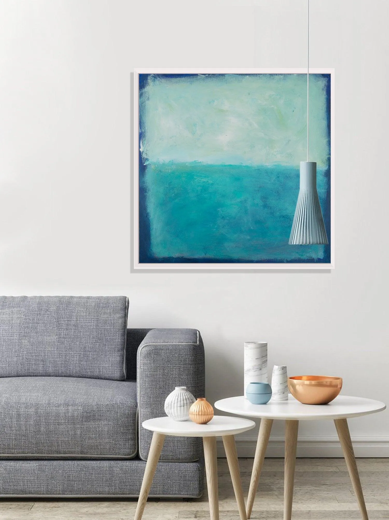 Original Blue Canvas art abstract painting, ocean wall art décor, Abstract Beach Art, Abstract Art Acrylic painting by Camilo Mattis