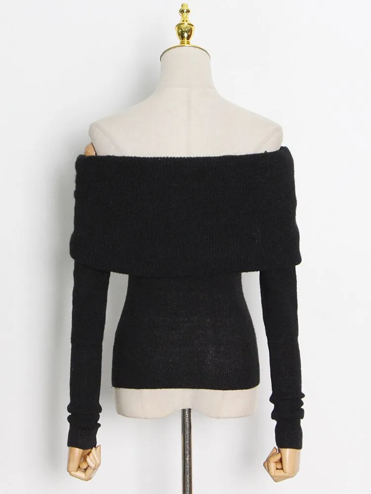 Pre Order:  Off-Shoulder Knit Sweater