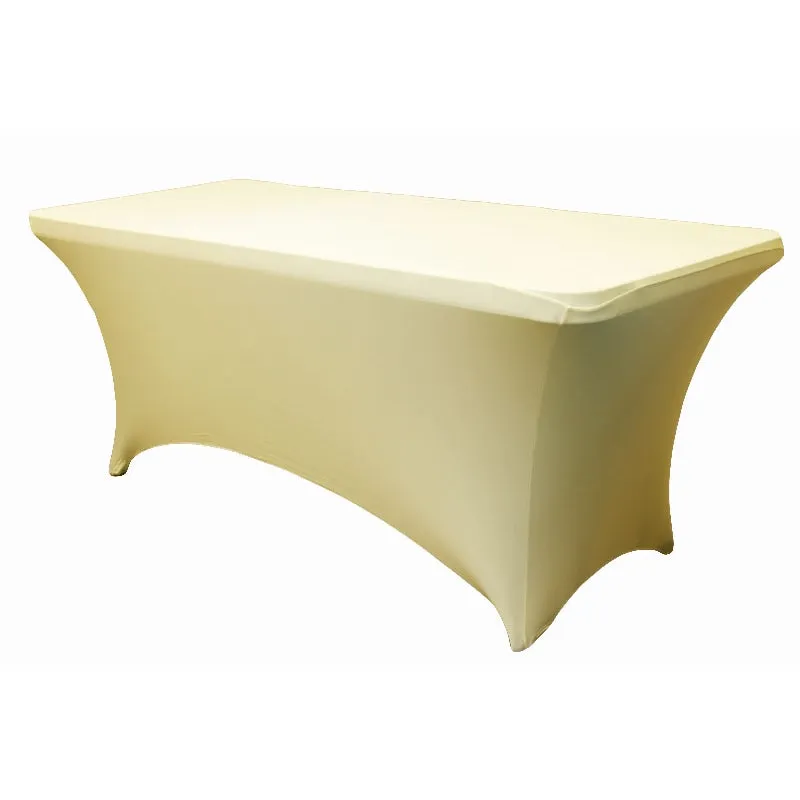 Rectangular 6 FT Spandex Table Cover - Ivory