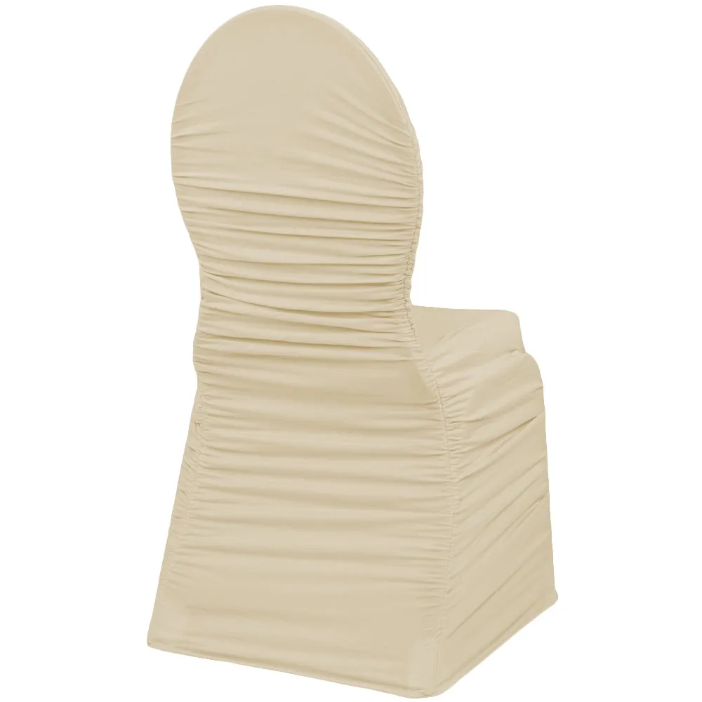 Ruched Fashion Spandex Banquet Chair Cover - Champagne