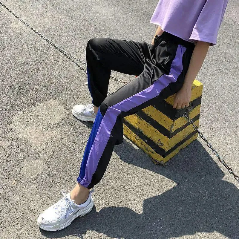 Striped High-Waist Sport Joggers