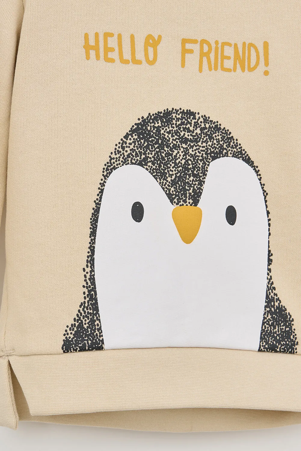 Sudadera con capucha estampado pingüino