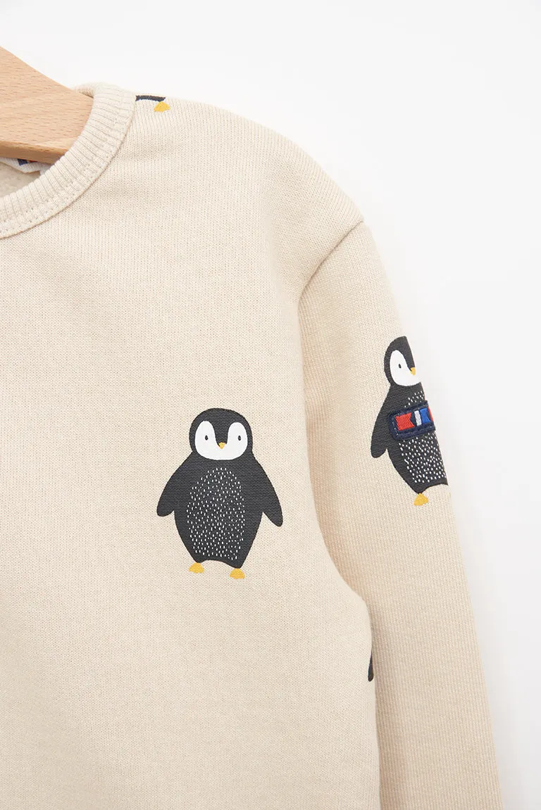 Sudadera de felpa estampada pingüinos