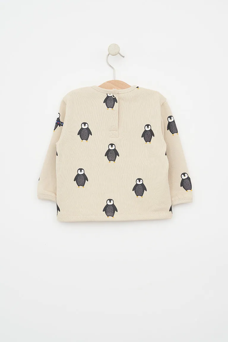 Sudadera de felpa estampada pingüinos