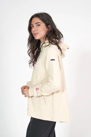 Sudadera o chaqueta de felpa con capucha y pliegue trasero