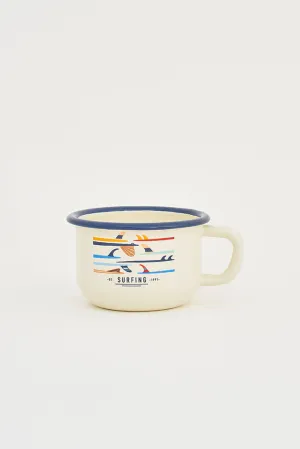 Taza café tablas surf en metal esmaltado