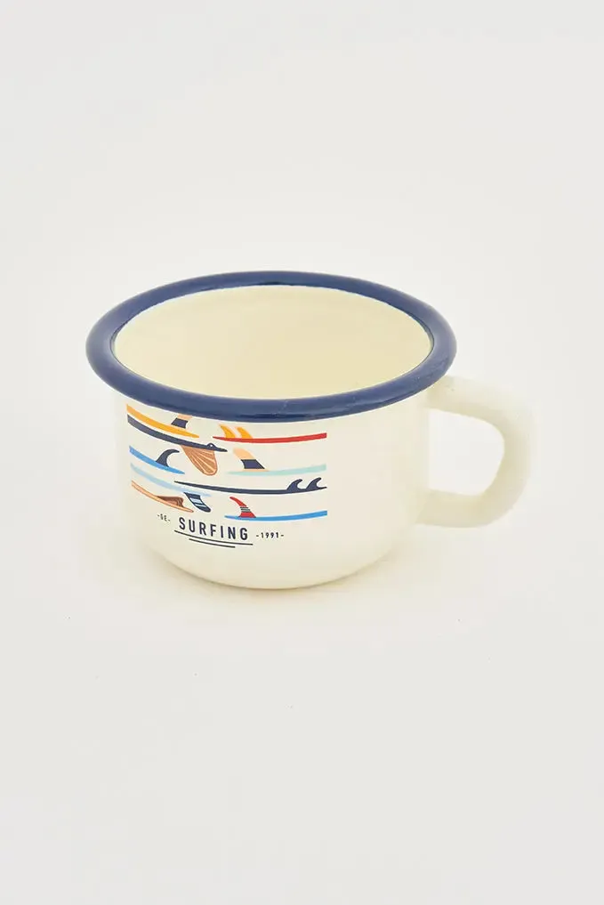 Taza café tablas surf en metal esmaltado