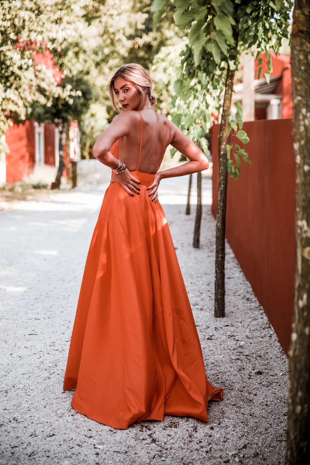 VESTIDO LARANJA PRINCESA